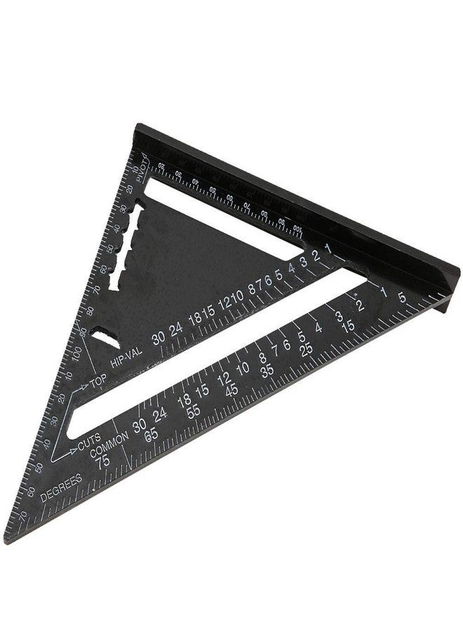 NIKTION 7 Inch & 12 Inch Triangle Ruler, Black Triangle Ruler Square Protractor, High Precision Aluminum Alloy Triangle Ruler,Layout Measuring Tool for Engineer Carpenter（Metric and Imperial） - Image 3
